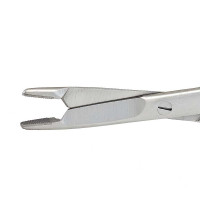 European Style Olsen Hegar Needle Holder Scissors Combination 5 1/2" Serrated - Tungsten Carbide, Small Tips