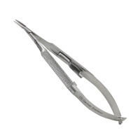 Micro Needle Holder Curved Round Handle With Lock 12cm