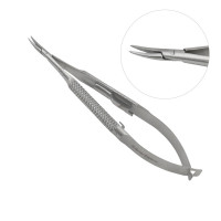 Micro Needle Holder Curved Round Handle With Lock 12cm