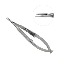 Micro Needle Holder Straight Round Handle With Lock 12cm