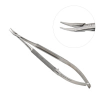 Barraquer Micro Needle Holder 5 1/4" Curved Round Handle Without Lock