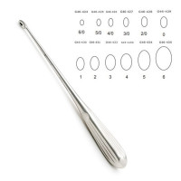 Brun Curette Hollow Handle Straight Shaft Oval Cup 9” #4 (6.1mm)