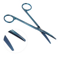 Metzenbaum Dissecting Scissors 5 3/4" Curved Blue Coated