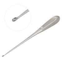 Brun Curette Hollow Handle Straight Shaft Oval Cup 9” #0 (3.7mm)