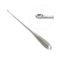 Brun Curette Hollow Handle Straight Shaft Oval Cup 9” #1 (4.3mm)