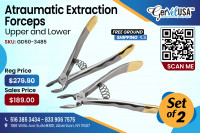 Atraumatic Extraction Forceps Set of 2 Upper and Lower