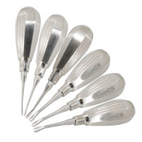 Luxating Elevators Curved Set of 6 Having Stubby Handle With Serrated Tip