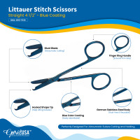 Littauer Stitch Scissors 4 1/2" Straight - Color Coated