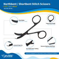 Northbent/Shortbent Stitch Scissors 4 1/2", Color Coated