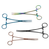 Rochester Carmalt Forceps Curved 8 inch Color Coated