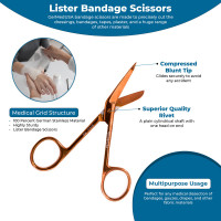 Lister Bandage Scissors Rose Gold Color Coated